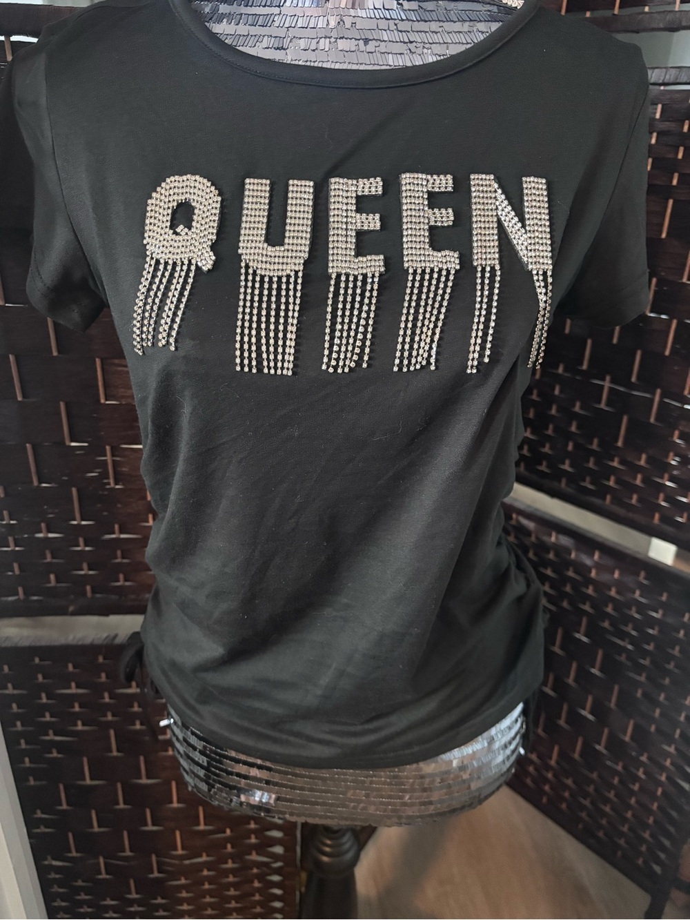 Queen Energy Rhinestone Ruched Tunic Top | Size Small | Fashion Nova - Picture 2 of 10